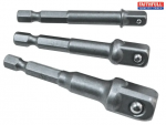 Faithfull FAISBSOCDRIV Hexagon to Square Drive Adaptor Set 1/4", 3/8" & 1/2".