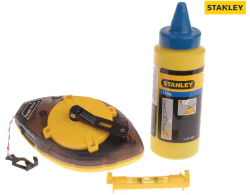 Stanley Power Winder Chalk Line 30mtr c/w Chalk & Level