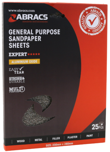 Abracs Aluminium Oxide Paper Sheet (25 Pack)